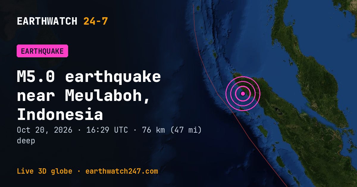 Map: the earthquake near Meulaboh, Indonesia, with plate boundaries