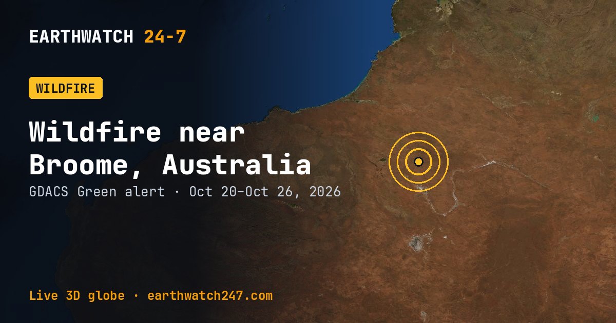 Map: Wildfire near Broome, Australia