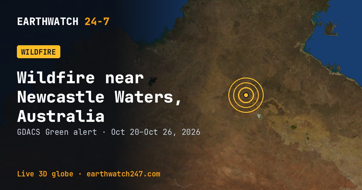 Map: Wildfire near Newcastle Waters, Australia