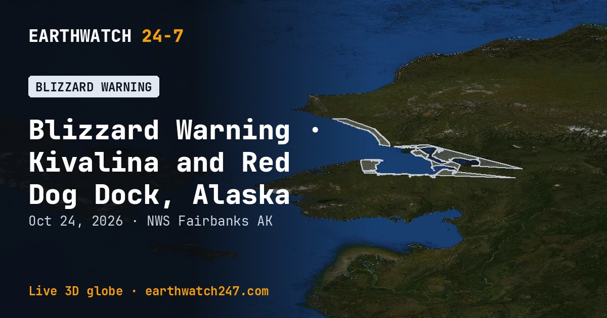 Map: Blizzard Warning: Kivalina and Red Dog Dock, Lower Kobuk Valley, Baldwin Peninsula and Northern Seward Peninsula