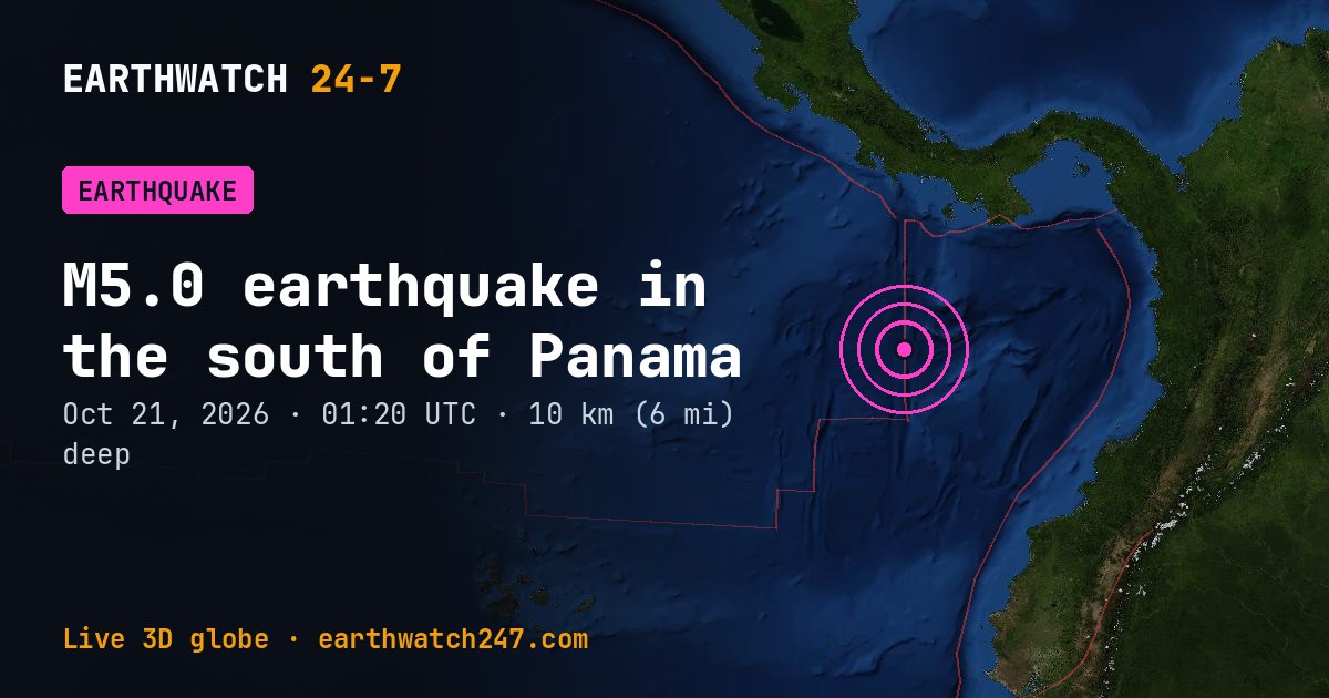 Map: the earthquake in the south of Panama, with plate boundaries