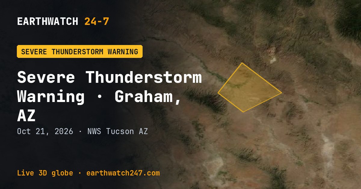 Map: Severe Thunderstorm Warning: Graham, AZ
