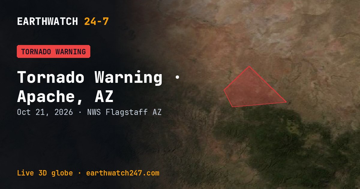 Map: Tornado Warning: Apache, AZ and Navajo, AZ