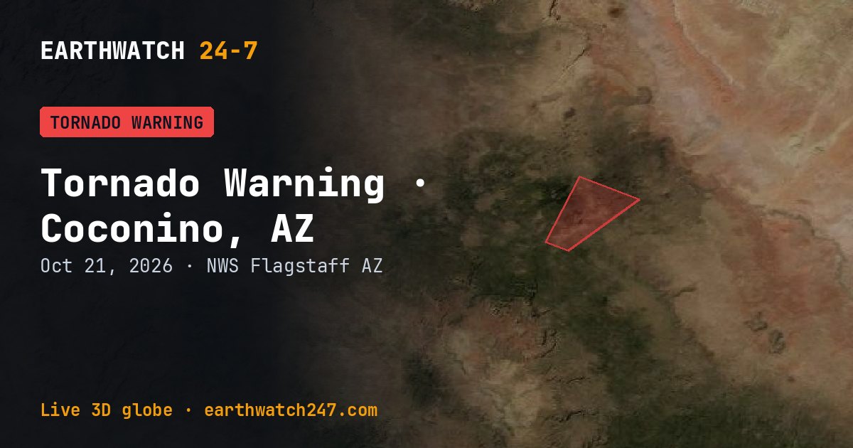 Map: Tornado Warning: Coconino, AZ