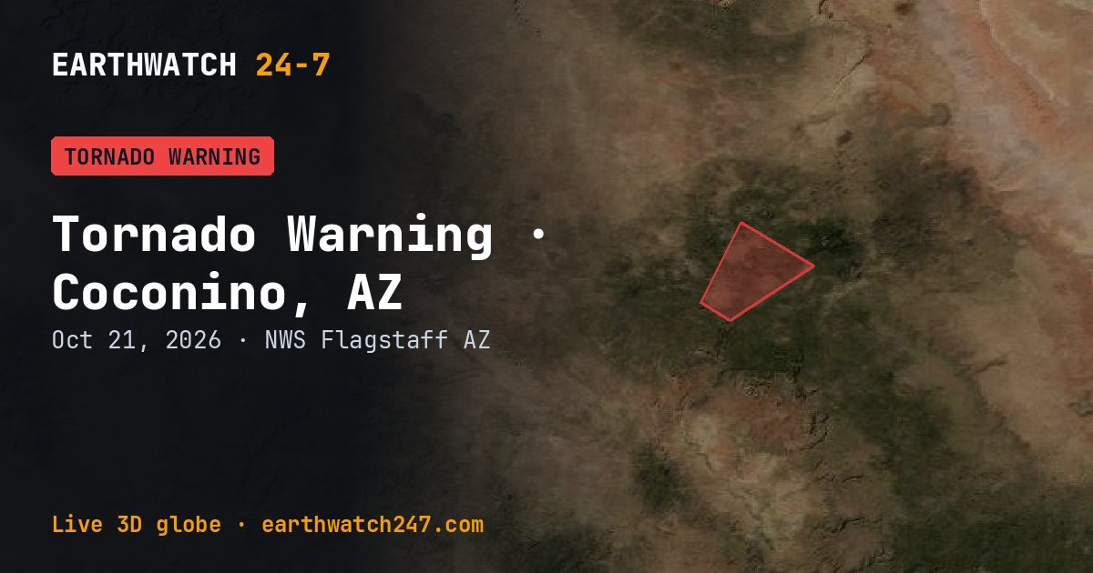 Map: Tornado Warning: Coconino, AZ
