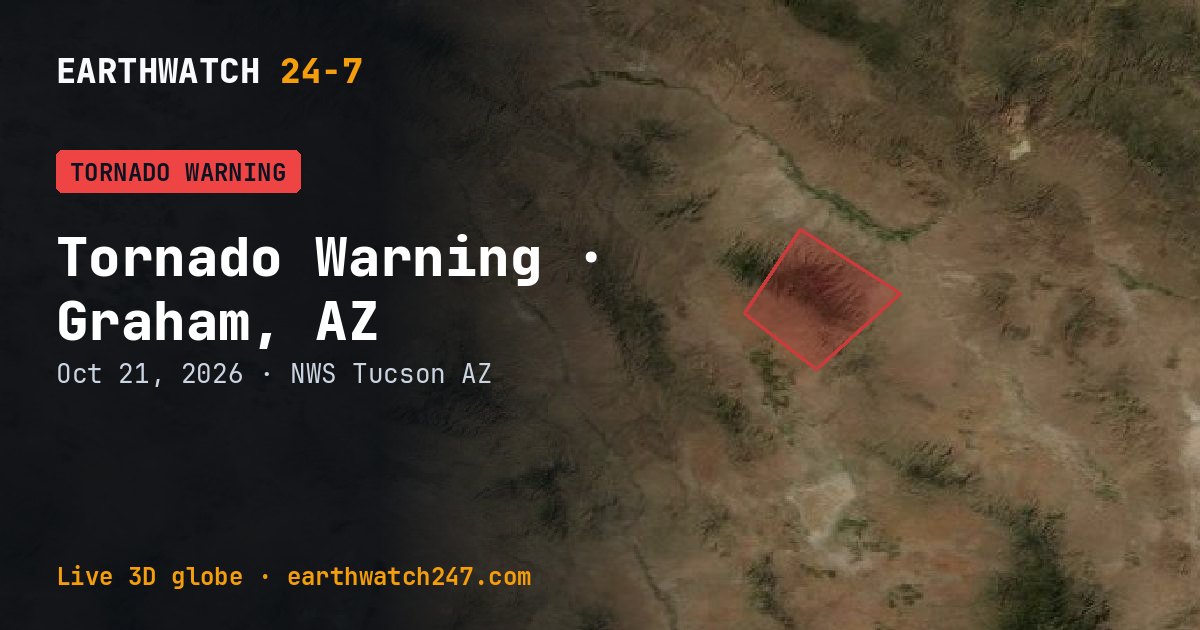 Map: Tornado Warning: Graham, AZ