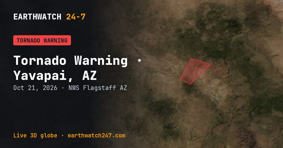 Map: Tornado Warning: Yavapai, AZ