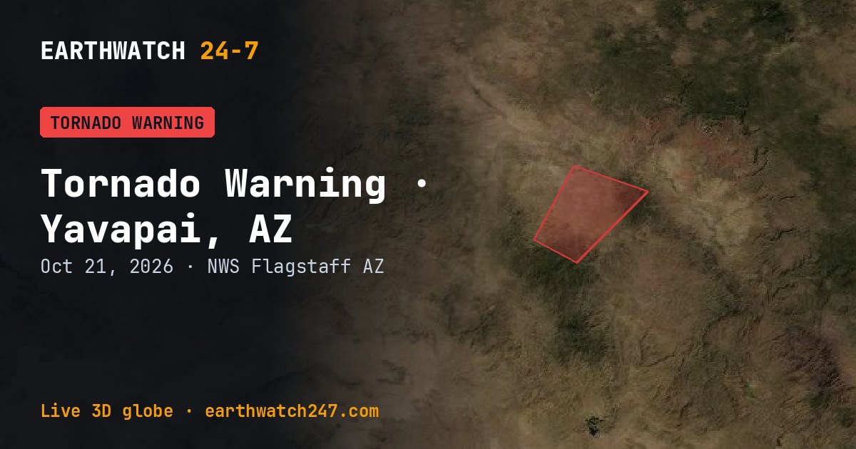 Map: Tornado Warning: Yavapai, AZ