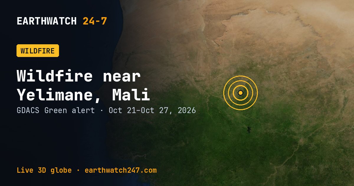 Map: Wildfire near Yelimane, Mali