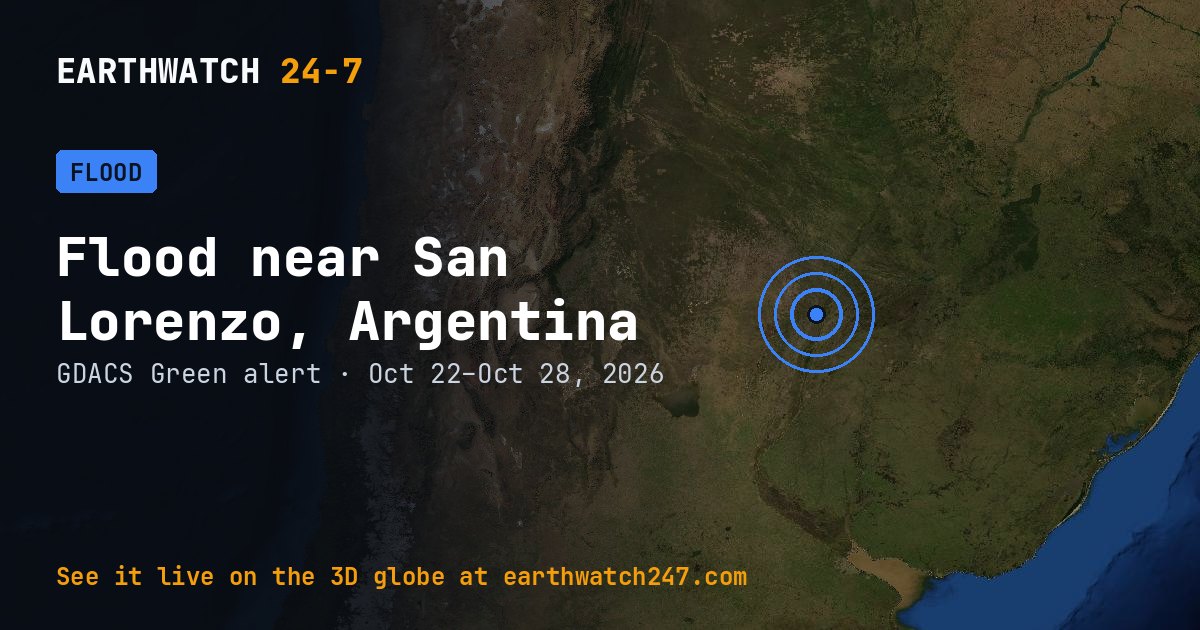Map: Flood near San Lorenzo, Argentina