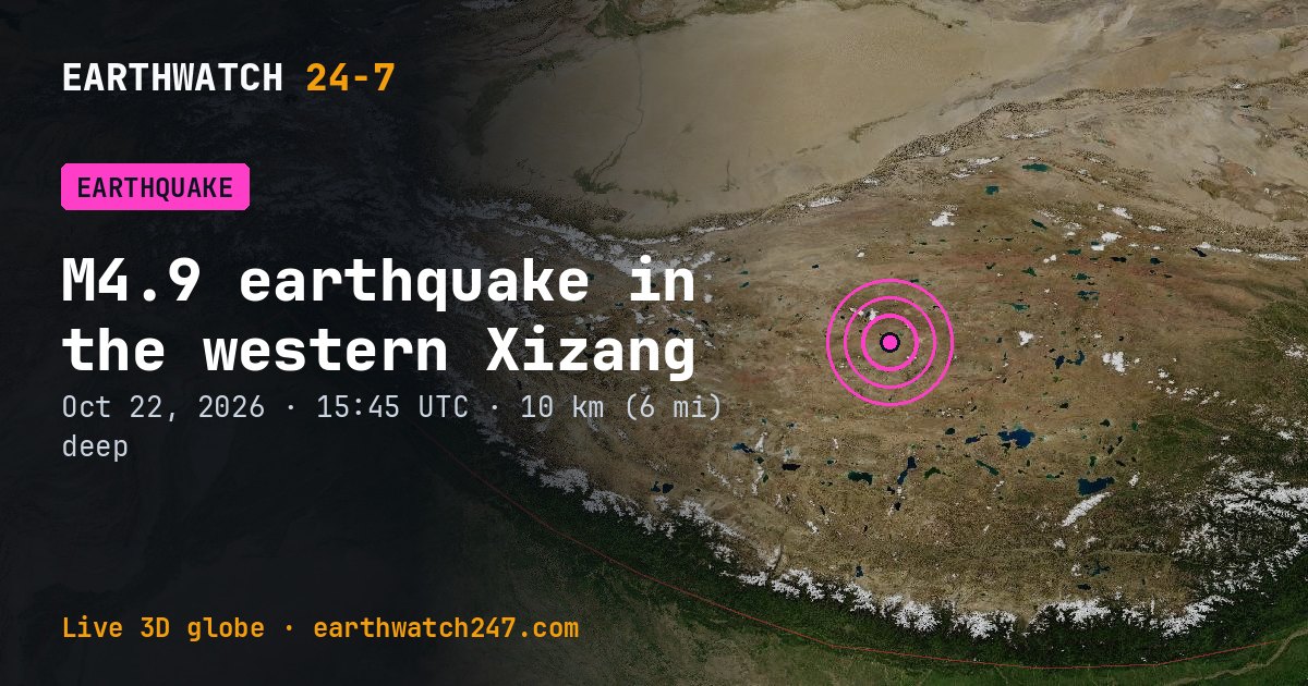 Map: the earthquake in the western Xizang, with plate boundaries