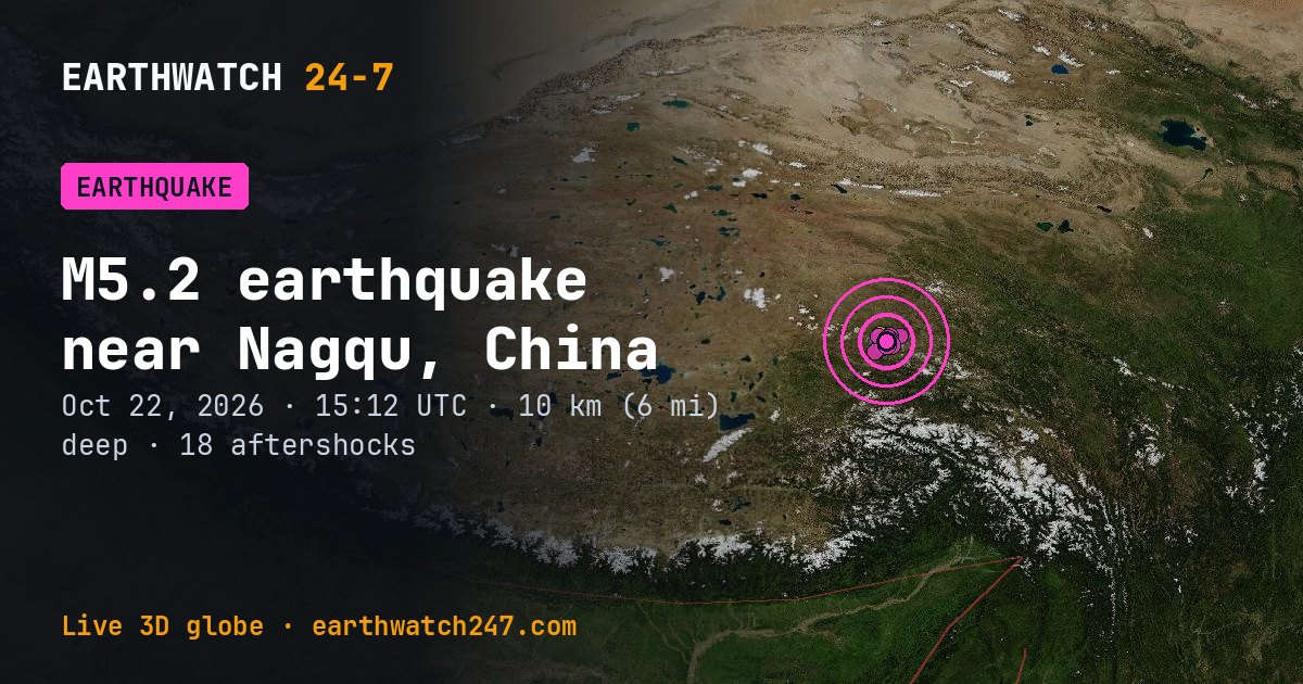 Map: the earthquake near Nagqu, China, with plate boundaries