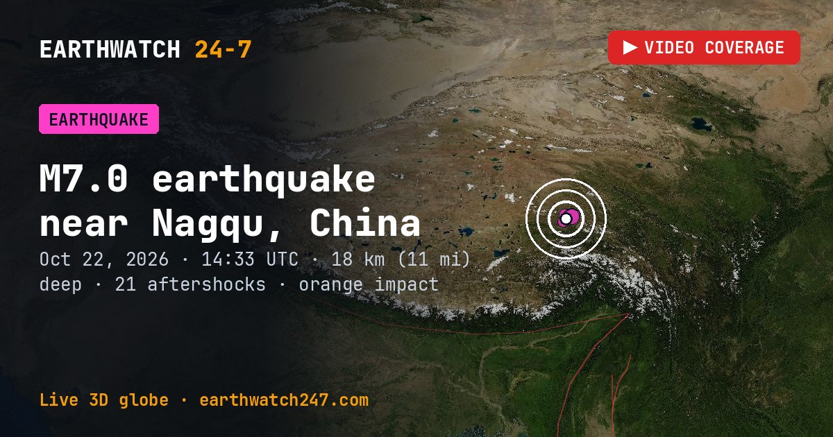 Map: the earthquake near Nagqu, China, with plate boundaries