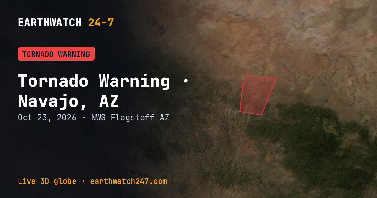Map: Tornado Warning: Navajo, AZ