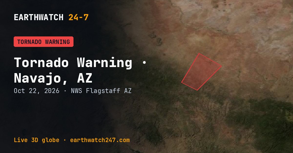 Map: Tornado Warning: Navajo, AZ