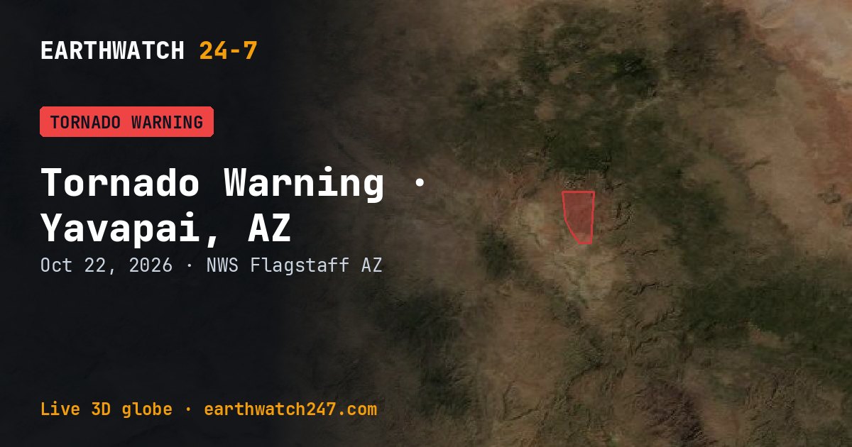 Map: Tornado Warning: Yavapai, AZ