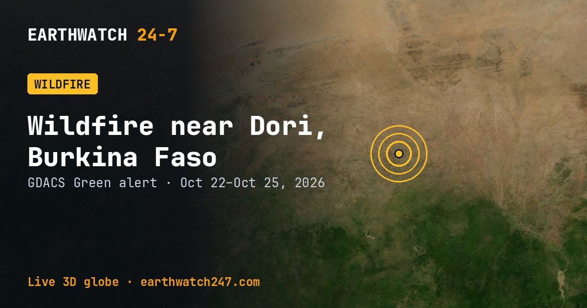 Map: Wildfire near Dori, Burkina Faso