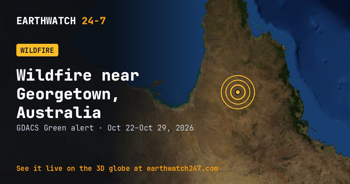Map: Wildfire near Georgetown, Australia