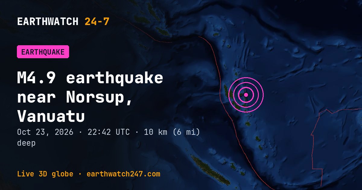 Map: the earthquake near Norsup, Vanuatu, with plate boundaries