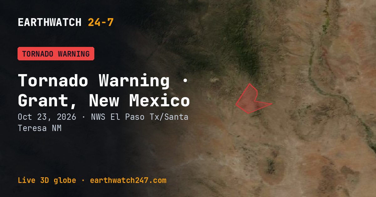 Map: Tornado Warning: Grant, New Mexico and Luna, New Mexico