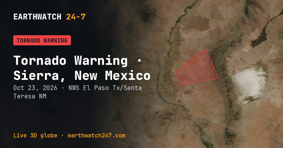 Map: Tornado Warning: Sierra, New Mexico