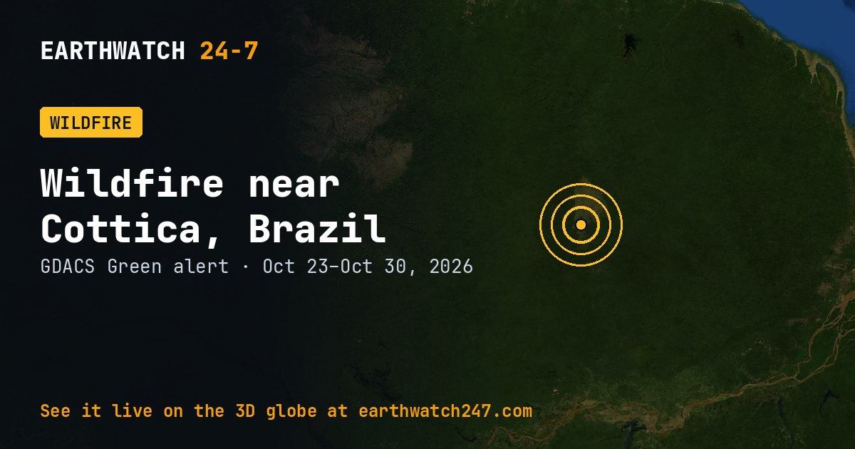 Map: Wildfire near Cottica, Brazil