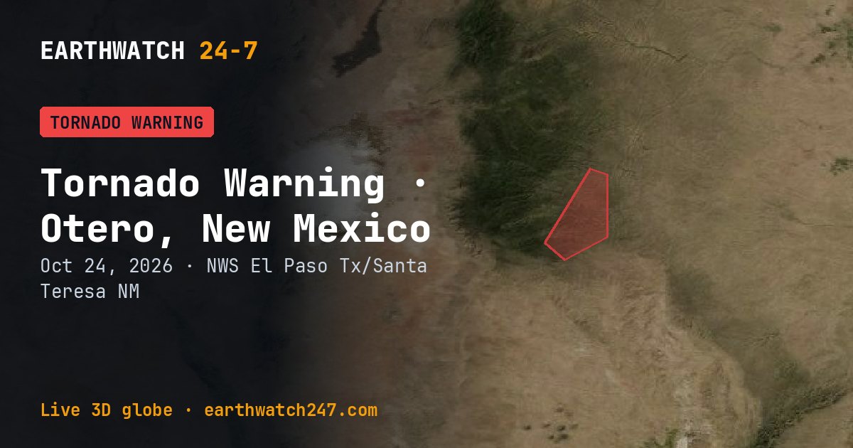 Map: Tornado Warning: Otero, New Mexico