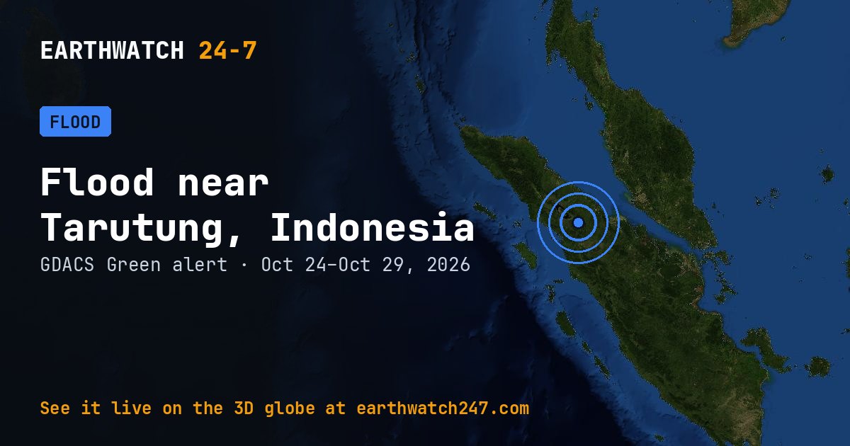 Map: Flood near Tarutung, Indonesia
