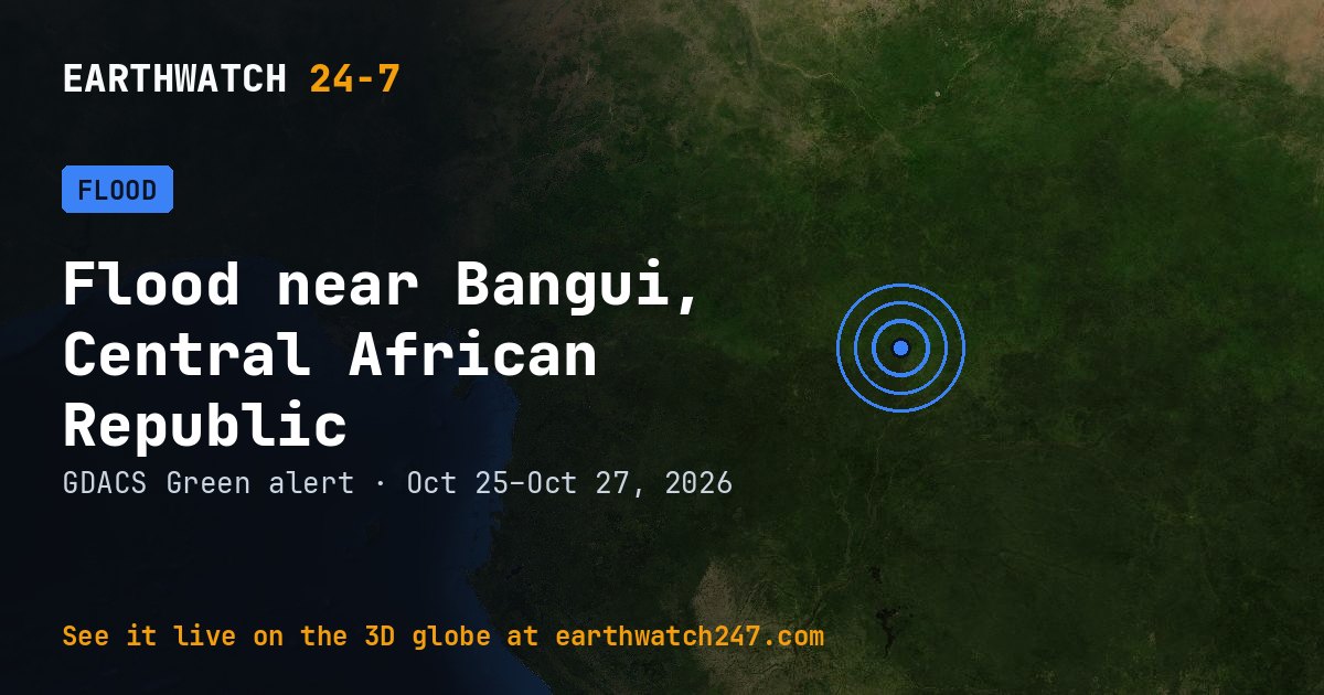 Map: Flood near Bangui, Central African Republic
