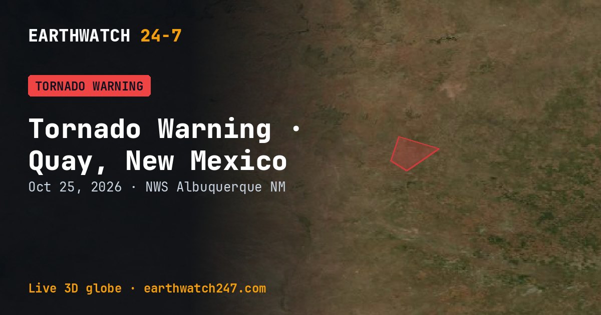 Map: Tornado Warning: Quay, New Mexico
