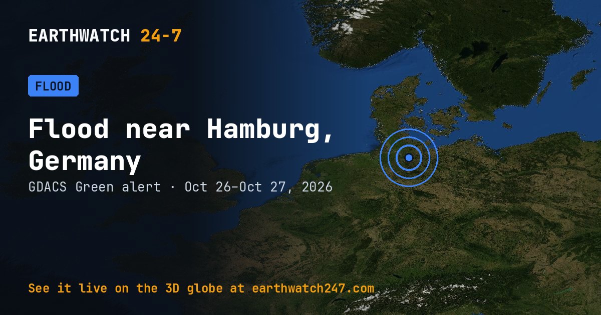 Map: Flood near Hamburg, Germany
