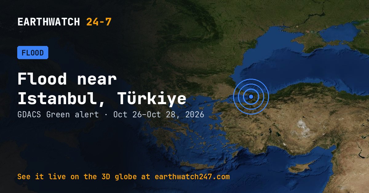 Map: Flood near Istanbul, Türkiye