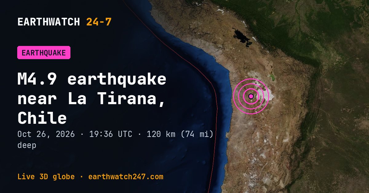 Map: the earthquake near La Tirana, Chile, with plate boundaries