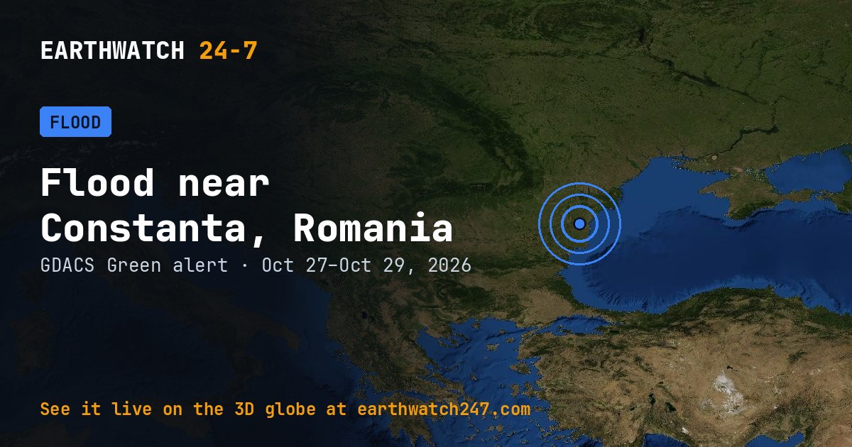 Map: Flood near Constanta, Romania