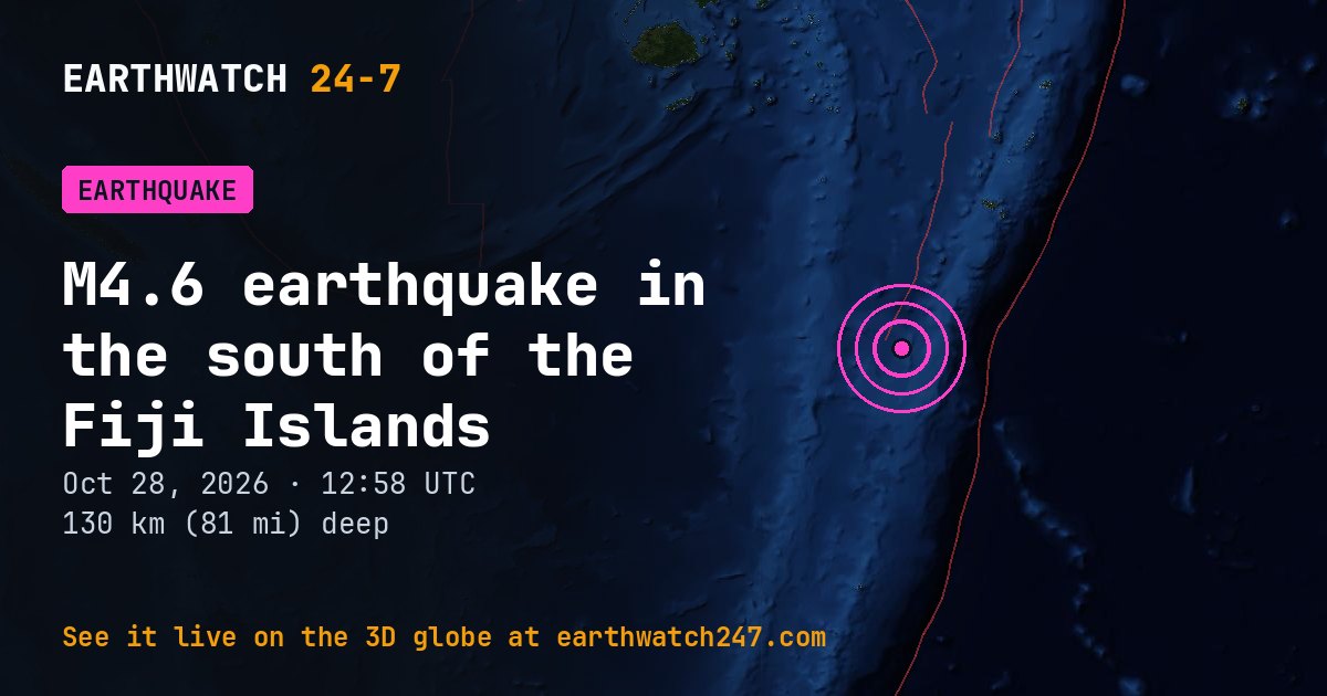 Map: the earthquake in the south of the Fiji Islands, with plate boundaries