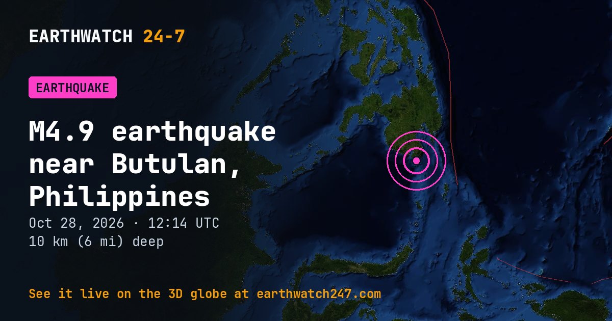 Map: the earthquake near Butulan, Philippines, with plate boundaries