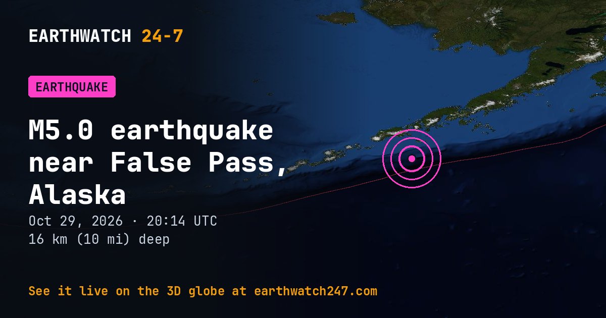 Map: the earthquake near False Pass, Alaska, with plate boundaries