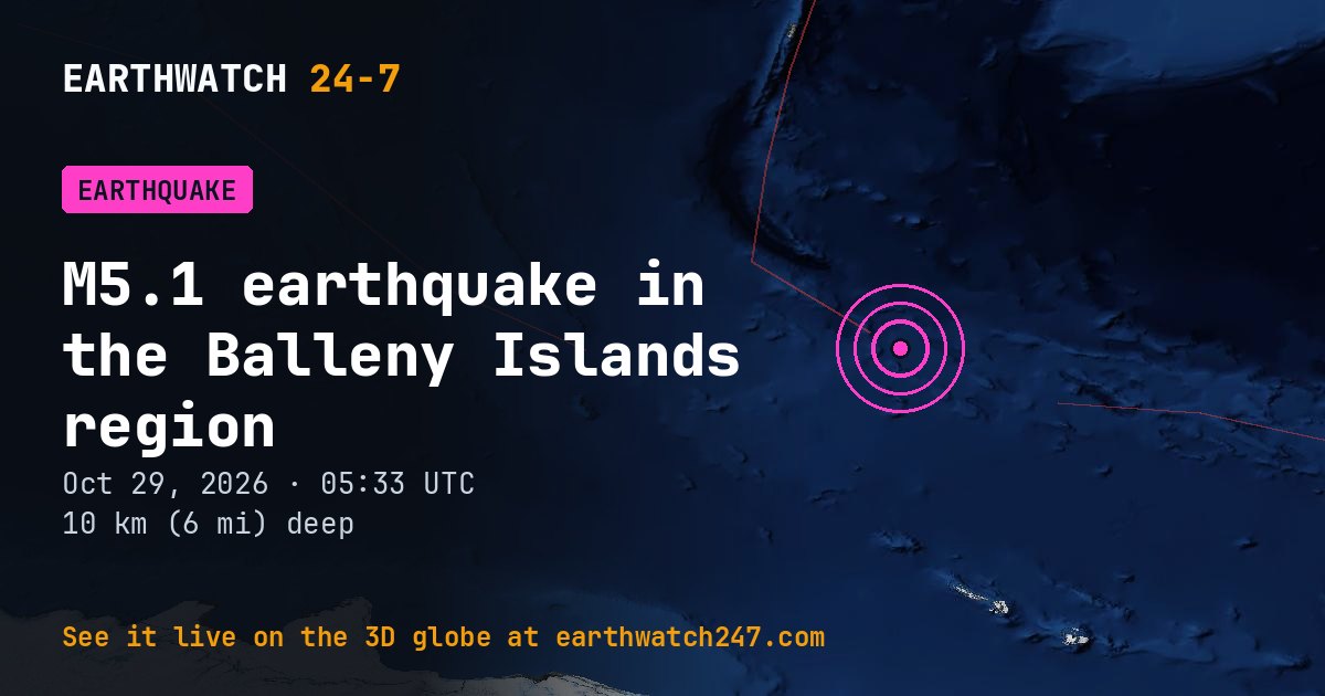 Map: the earthquake in the Balleny Islands region, with plate boundaries
