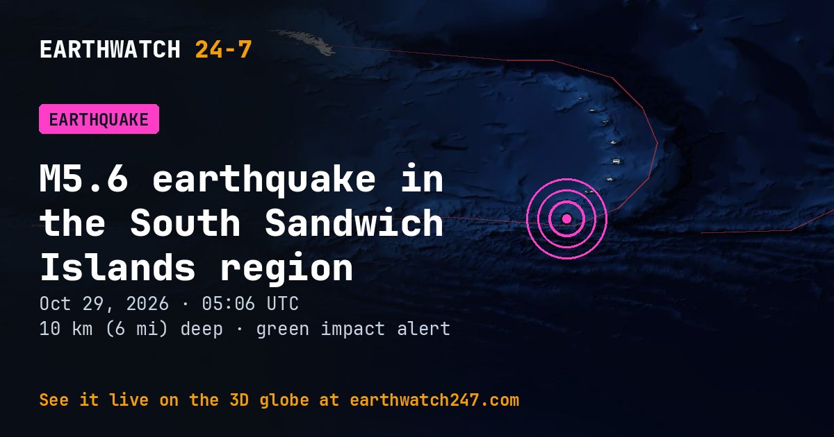 Map: the earthquake in the South Sandwich Islands region, with plate boundaries