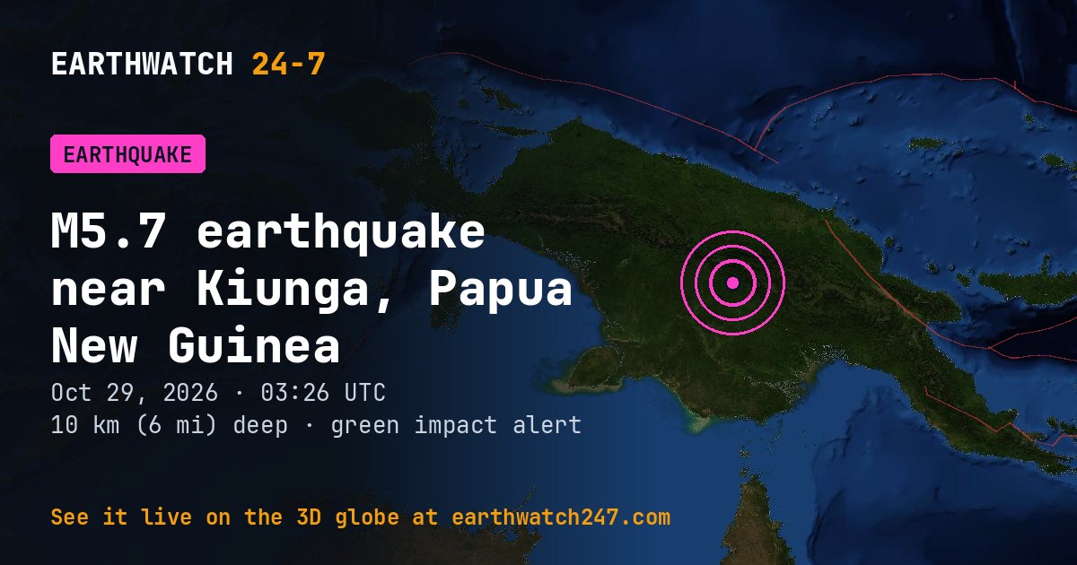 Map: the earthquake near Kiunga, Papua New Guinea, with plate boundaries