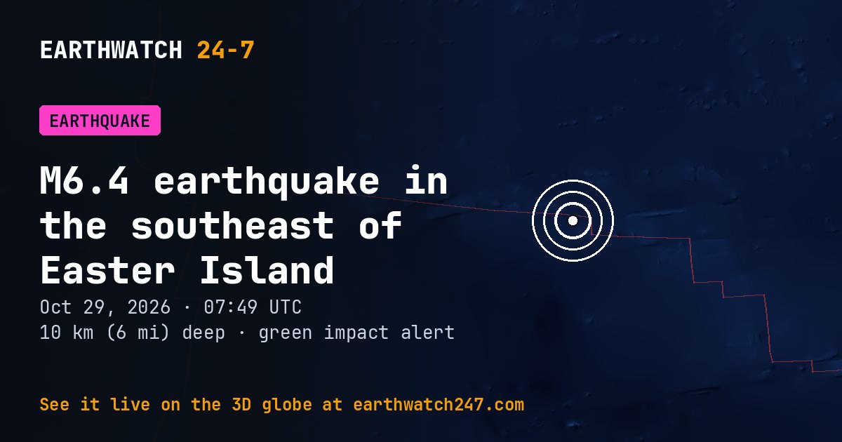 Map: the earthquake in the southeast of Easter Island, with plate boundaries