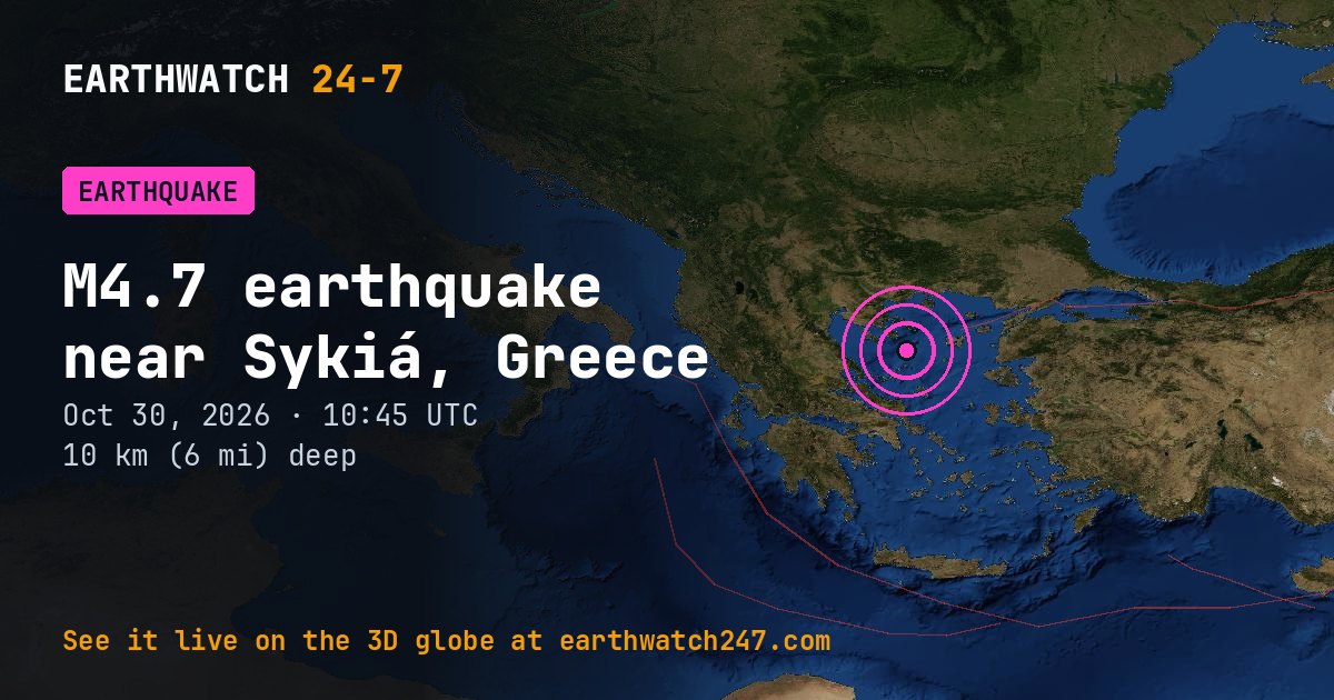 Map: the earthquake near Sykiá, Greece, with plate boundaries