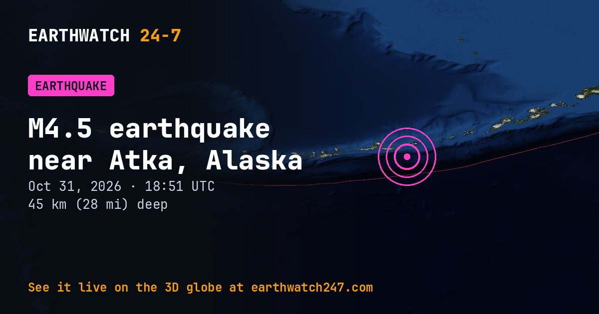 Map: the earthquake near Atka, Alaska, with plate boundaries