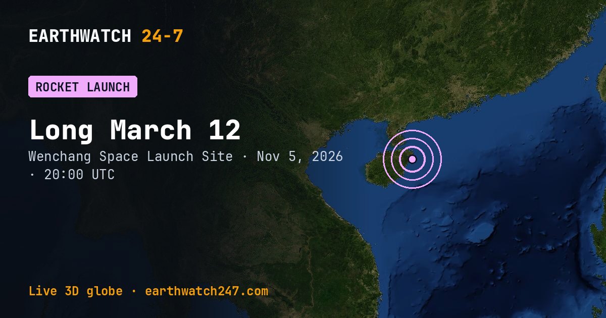 Map: Long March 12 launch: SatNet LEO Group TBD?