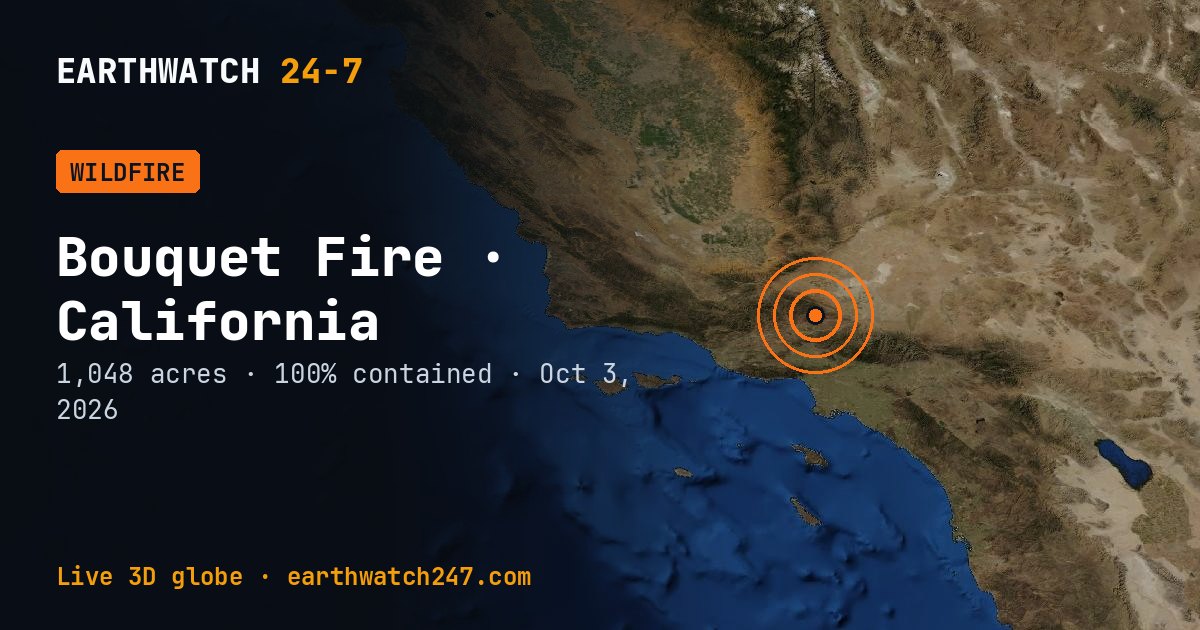 Map: Bouquet Fire, California