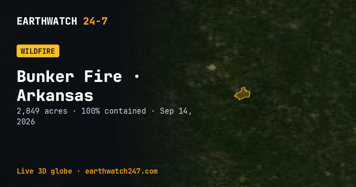 Map: Bunker Fire, Arkansas