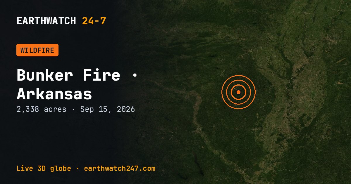 Map: Bunker Fire, Arkansas