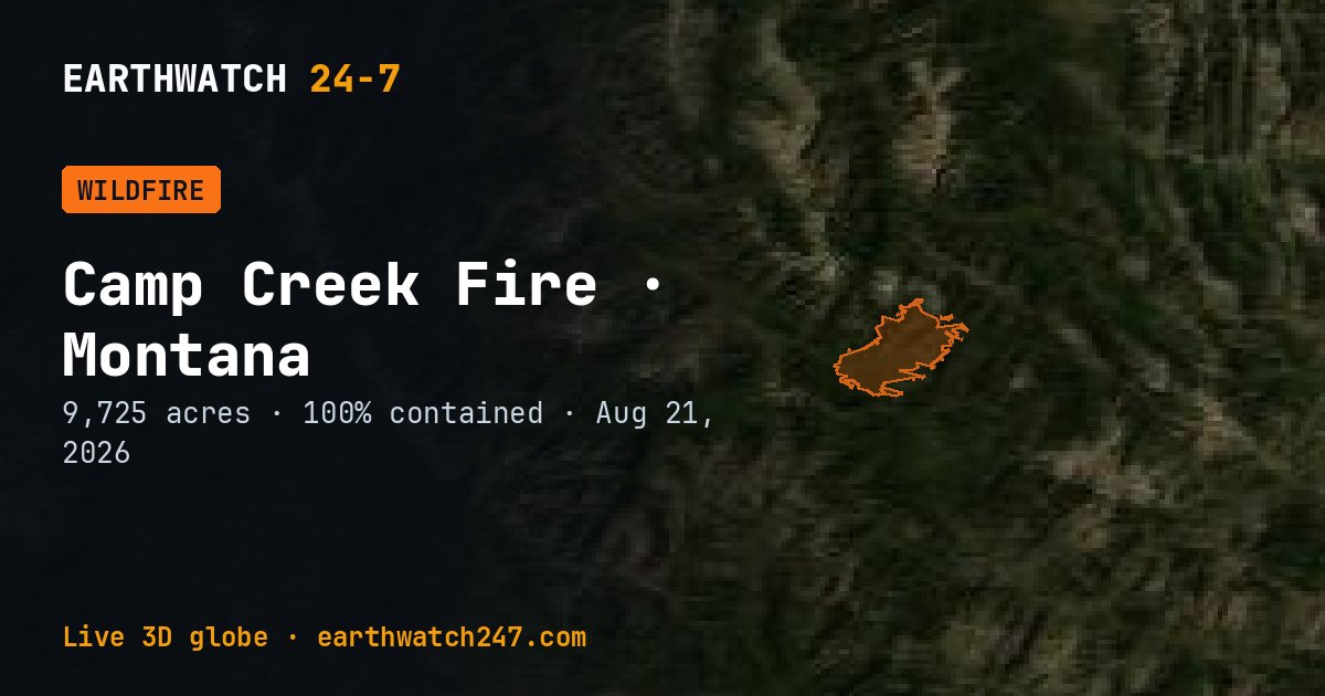 Map: Camp Creek Fire, Montana