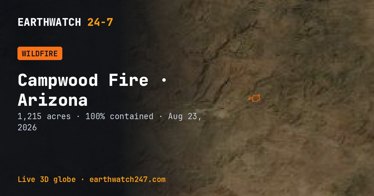 Map: Campwood Fire, Arizona