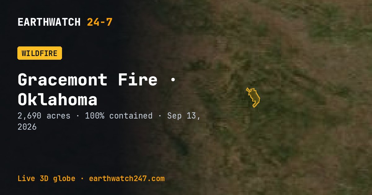 Map: Gracemont Fire, Oklahoma